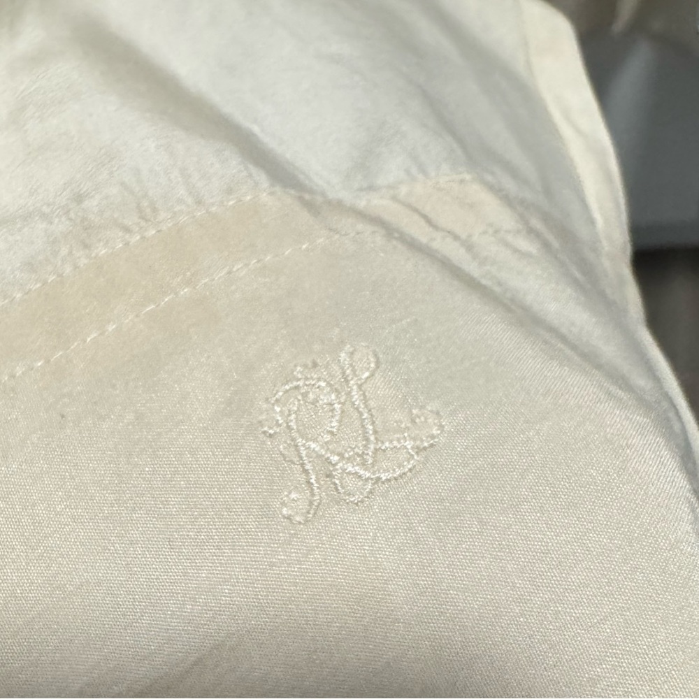 Vintage Ralph Lauren Ivory Embroidered Silk Shirt